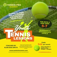 Tennis Lessons Instagram Post Wpis na Instagrama template