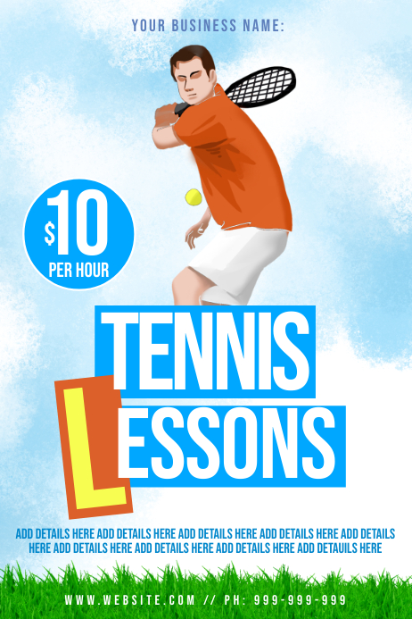 Tennis Lessons Poster Template | PosterMyWall