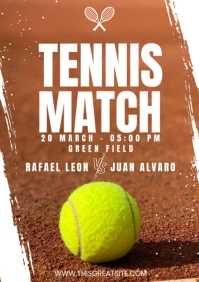 Tennis match amateur design A4 template
