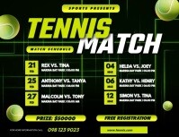 tennis match schedule game Flyer (US Letter) template
