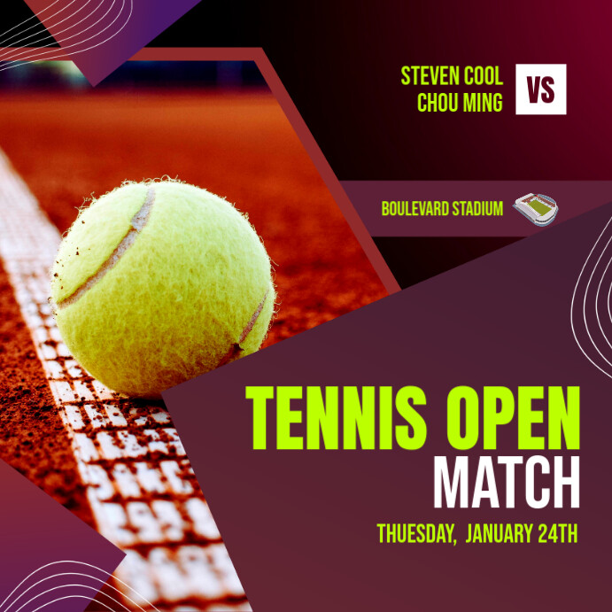 Tennis Open Match Template PosterMyWall