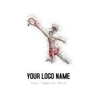 Tennis Player Ball Logo template