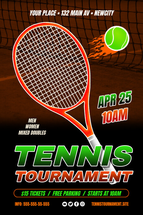 TENNIS POSTER Template | PosterMyWall