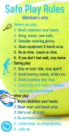 Tennis rules safe play Roll Up Banner 3' × 6' template