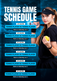 Hitam Tennis Game Schedule A5 Template