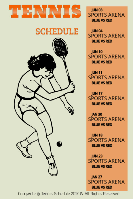 Tennis Schedule template | PosterMyWall Tennis Schedule template | PosterMyWall