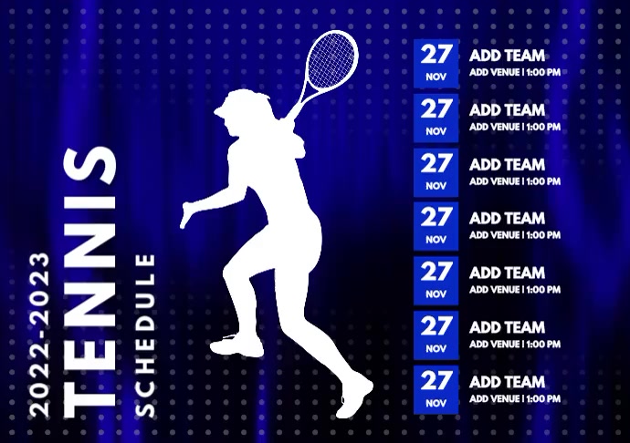 Tennis Schedule Template | PosterMyWall
