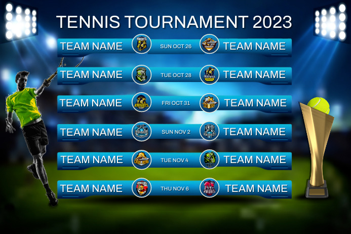 Tennis team Schedule poater Template | PosterMyWall tennis-team-schedule-poater-template-postermywall