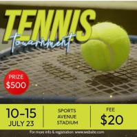 Yellow Tennis Tournament Kvadrat Template