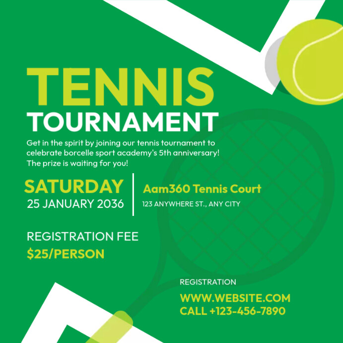 Tennis Tournament Ad Template | PosterMyWall