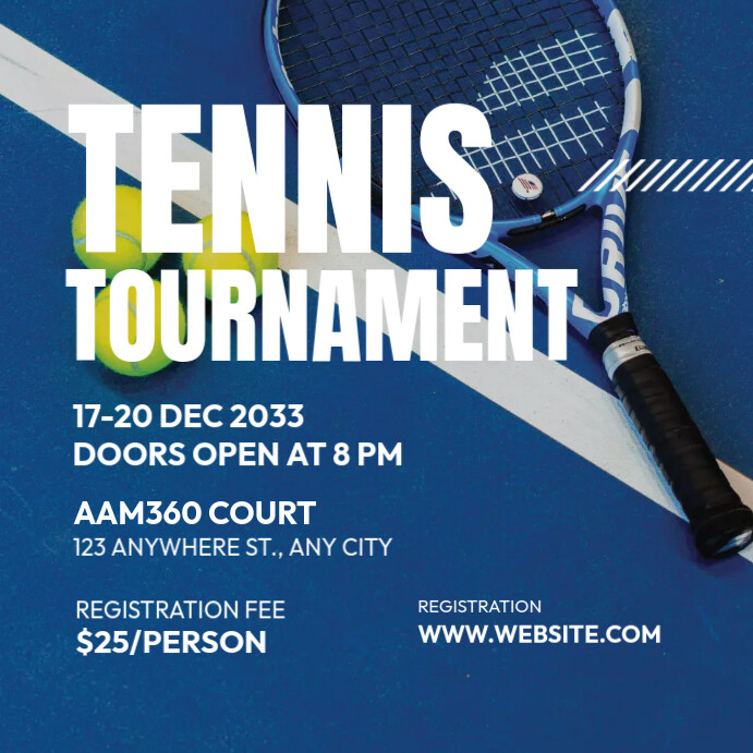 Tennis Tournament Ad Template | PosterMyWall