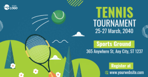 Tennis Tournament Ad Template auf Facebook geteiltes Bild