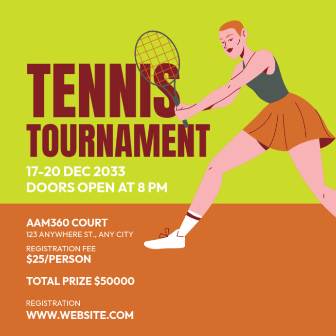 Tennis Tournament Ad Template | PosterMyWall