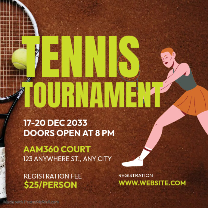 Tennis Tournament Ad Template | PosterMyWall