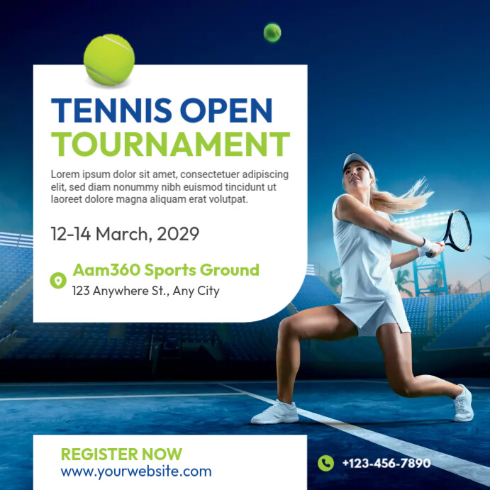 Copy of Tennis Tournament Ad Template | PosterMyWall