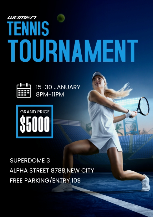 Tennis Tournament A4 template