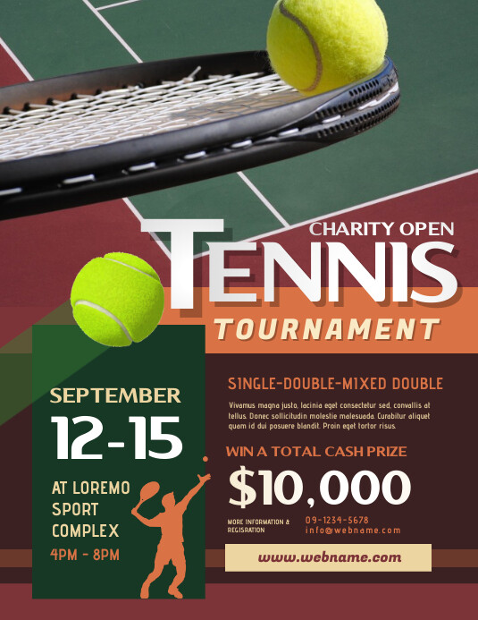 Copy of Tennis Tournament Flyer PosterMyWall