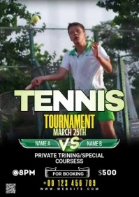 Tennis Tournament Flyer Template A5