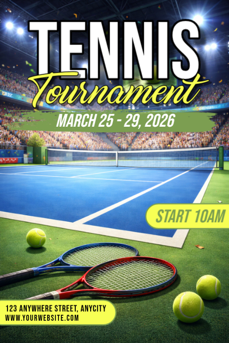 Plantilla de Tennis Tournament Poster | PosterMyWall