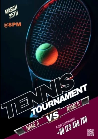 Tennis Tournament Template A5