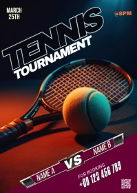 Tennis Tournament Template A6