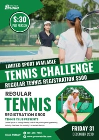 Tennis Tournament Video Template A4