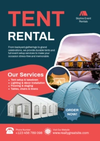 Tent Rental Poster Template – Outdoor Event & Party Equipment Hire A2