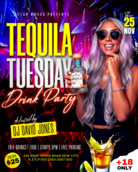 Tequila Bar Drink Party Thursday Night Club Event Promotion Flyer Template Design Instagram Portrait