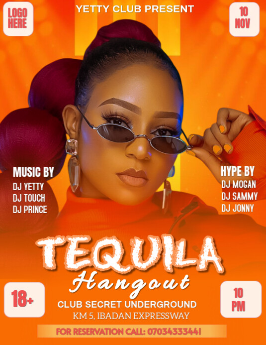 Tequila club design Flyer (US Letter) template