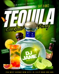 Tequila cocktail party festival mexican music fest concert tekila drinks bar flyer template design Instagram Portrait