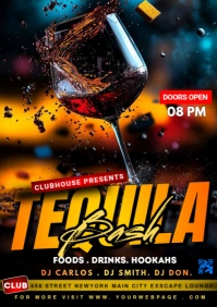 tequila night flyers A5 template