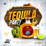 Tequila Party club event invitation flyer poster template design for Instagram post