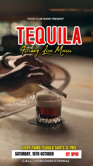 Tequila party Instagram Story template