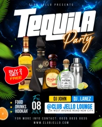 Tequila themed drinks party invitation bar flyer template online Instagram post