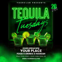 tequila tuesday party flyer Instagram Post template