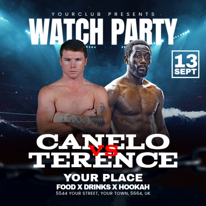Terence Crawford vs Canelo Alvarez Flyer Template PosterMyWall
