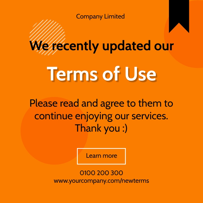 Terms of use Template PosterMyWall