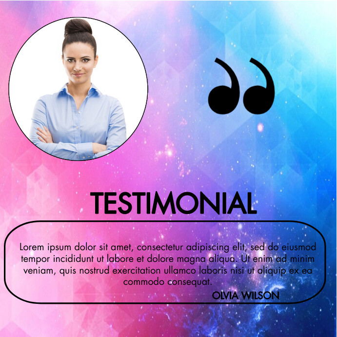 Testimonial flyer template Instagram Post