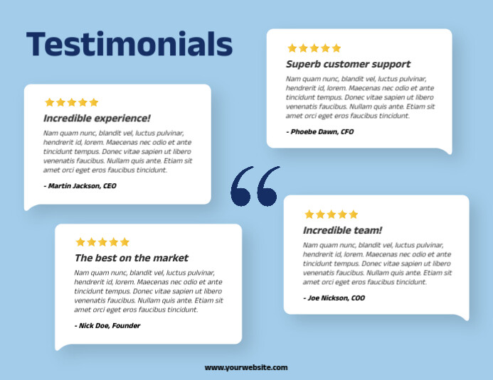 Testimonials Customer Client Feedback Review Template | PosterMyWall