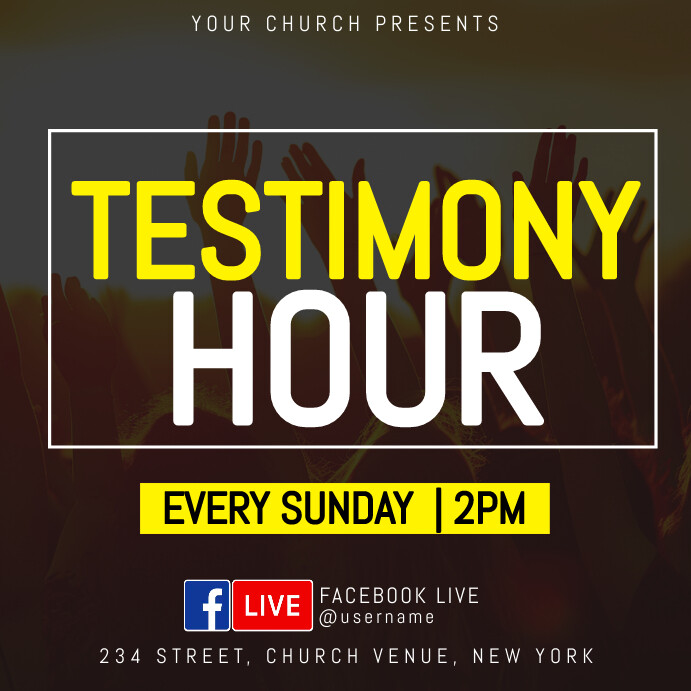 testimony hour Template | PosterMyWall