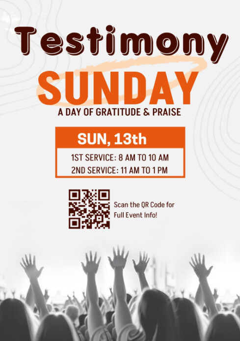 Program Testimony Poster Design Testimony Sunday Worship Template | PosterMyWall