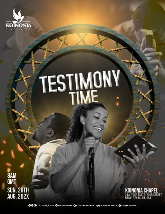 Testimony time Flyer (US Letter) template