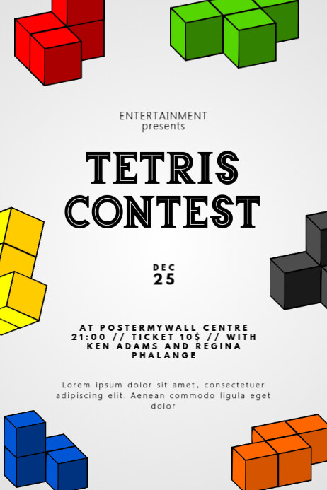 Tetris Contest Flyer Design Template Postermywall Tetris Contest Flyer Design Template Postermywall