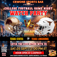 Nero College Football Watch Party Сообщение Instagram Template