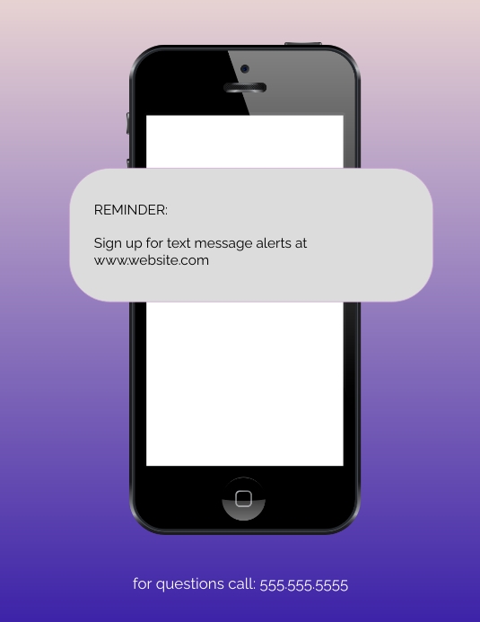 Text Reminder Flyer Template | PosterMyWall