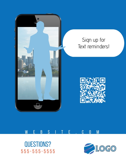 Text Reminder Flyer with QR code Template | PosterMyWall