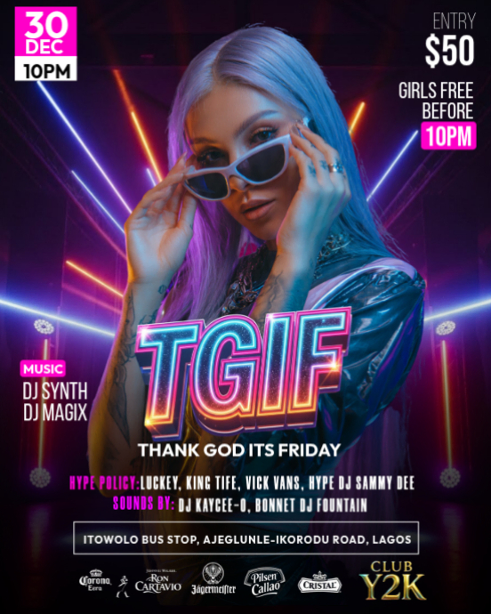 Copy of TGIF Blue Night | PosterMyWall