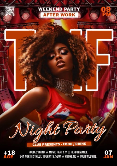 Plantilla de TGIF Night Party | PosterMyWall