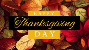 Czarny Thanksgiving Day Greeting Præsentation Template