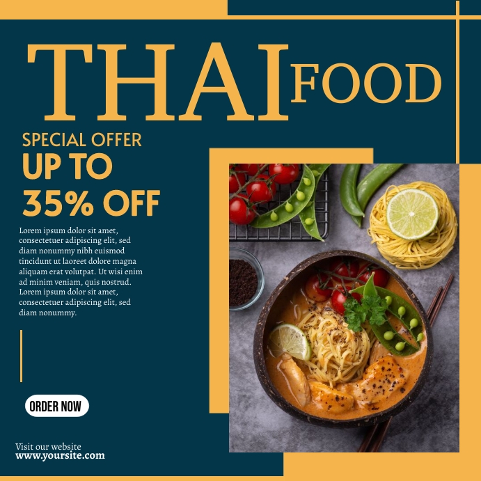 Thai Food โพสต์บน Instagram template